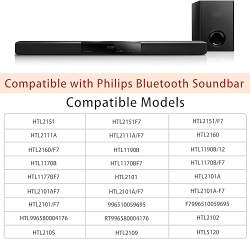 Miniatura 2 de Control remoto compatible con altavoz Philips Soundbar HTL2151F7 HTL2111AF7 HTL2111A HTL2101AF7 HTL2101A HTL2101F7 HTL2160F7 F7996510059695