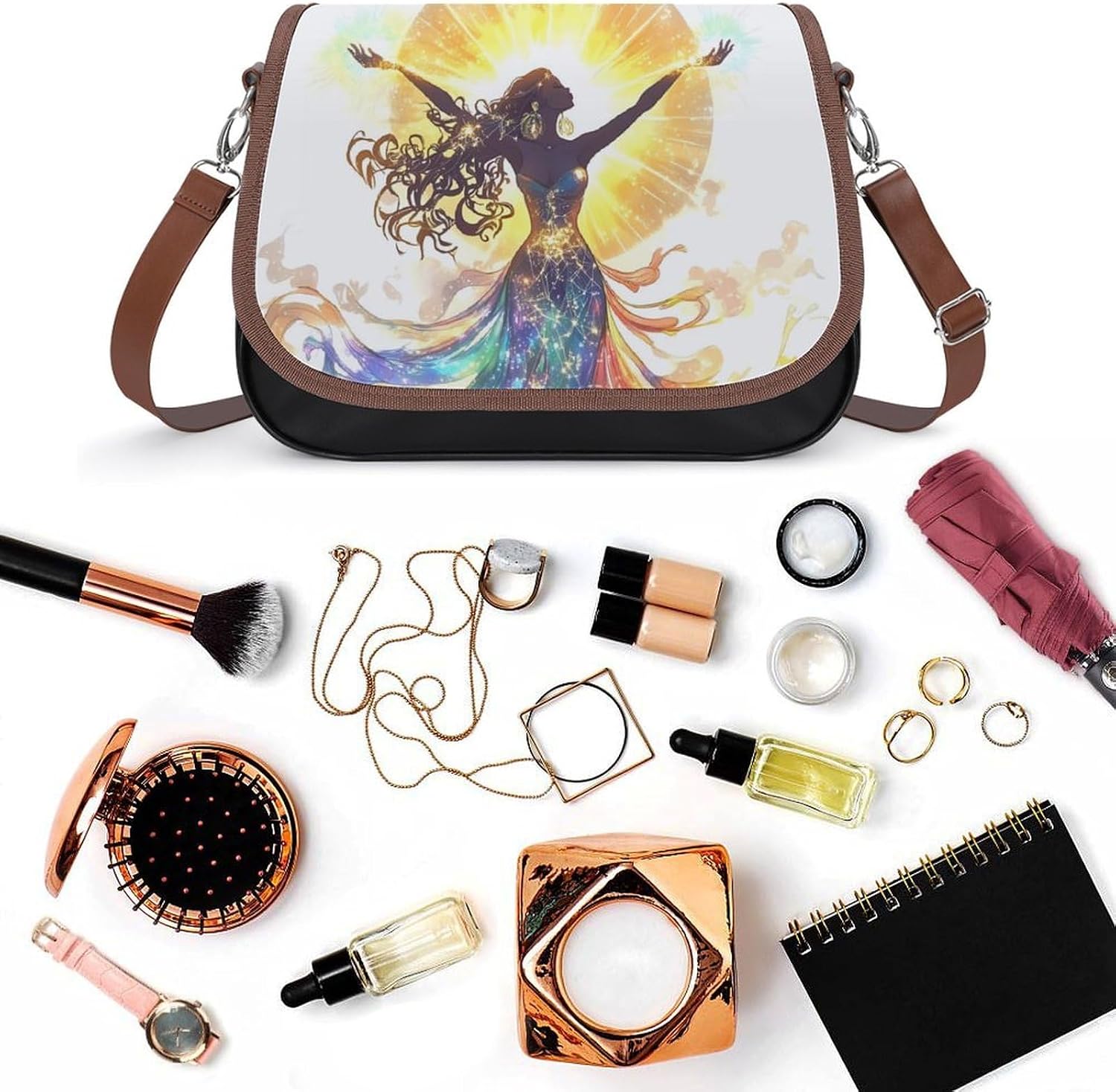 African Goddess of Life Sun Shoulder Bags for Women Tote Handbag Clutch Purse Messenger Bag