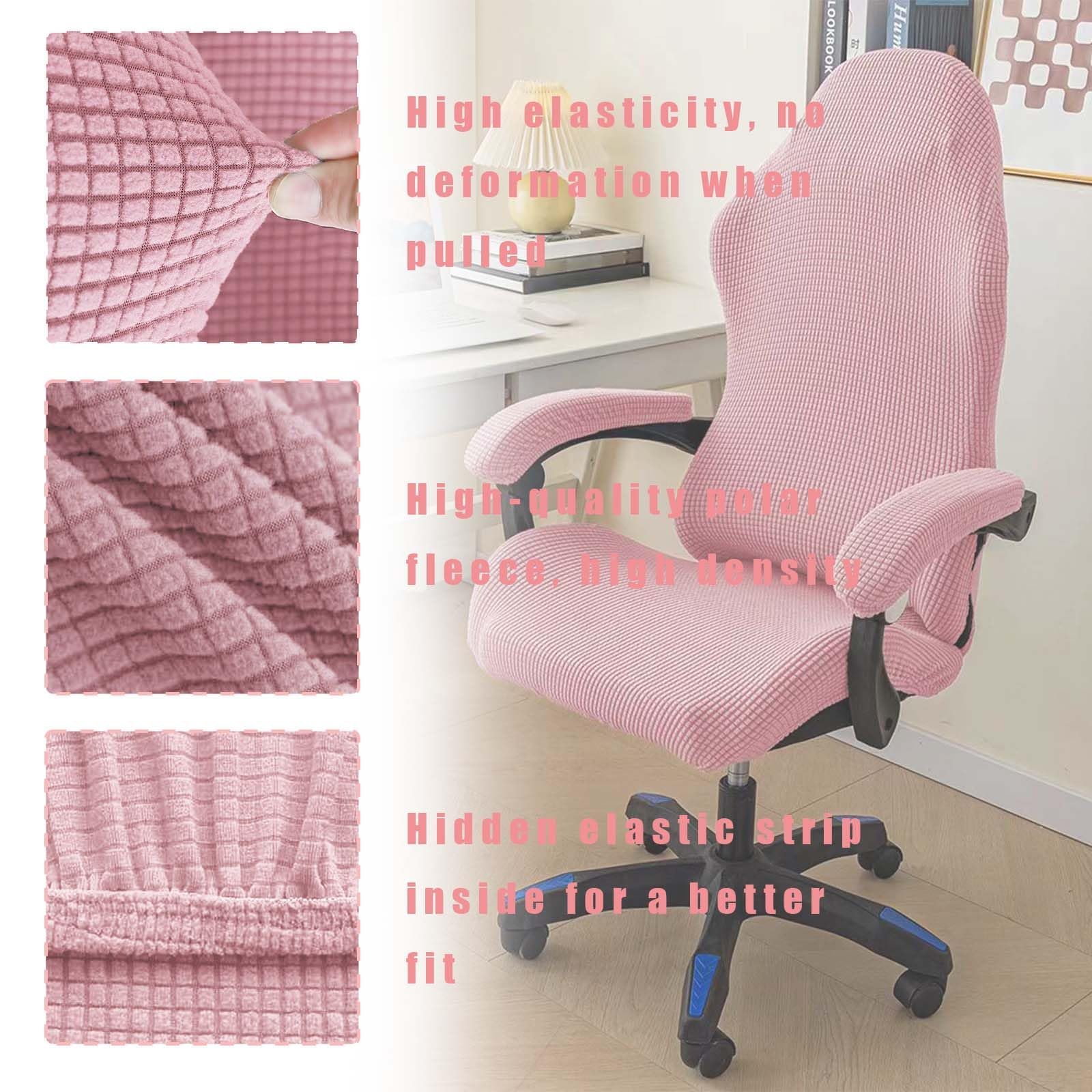 Melaluxe Coprisedia Ufficio Con Copribraccioli Elasticizzato Taglia L - Rosa, Universale Per Sedia Scrivania E Computer - 2