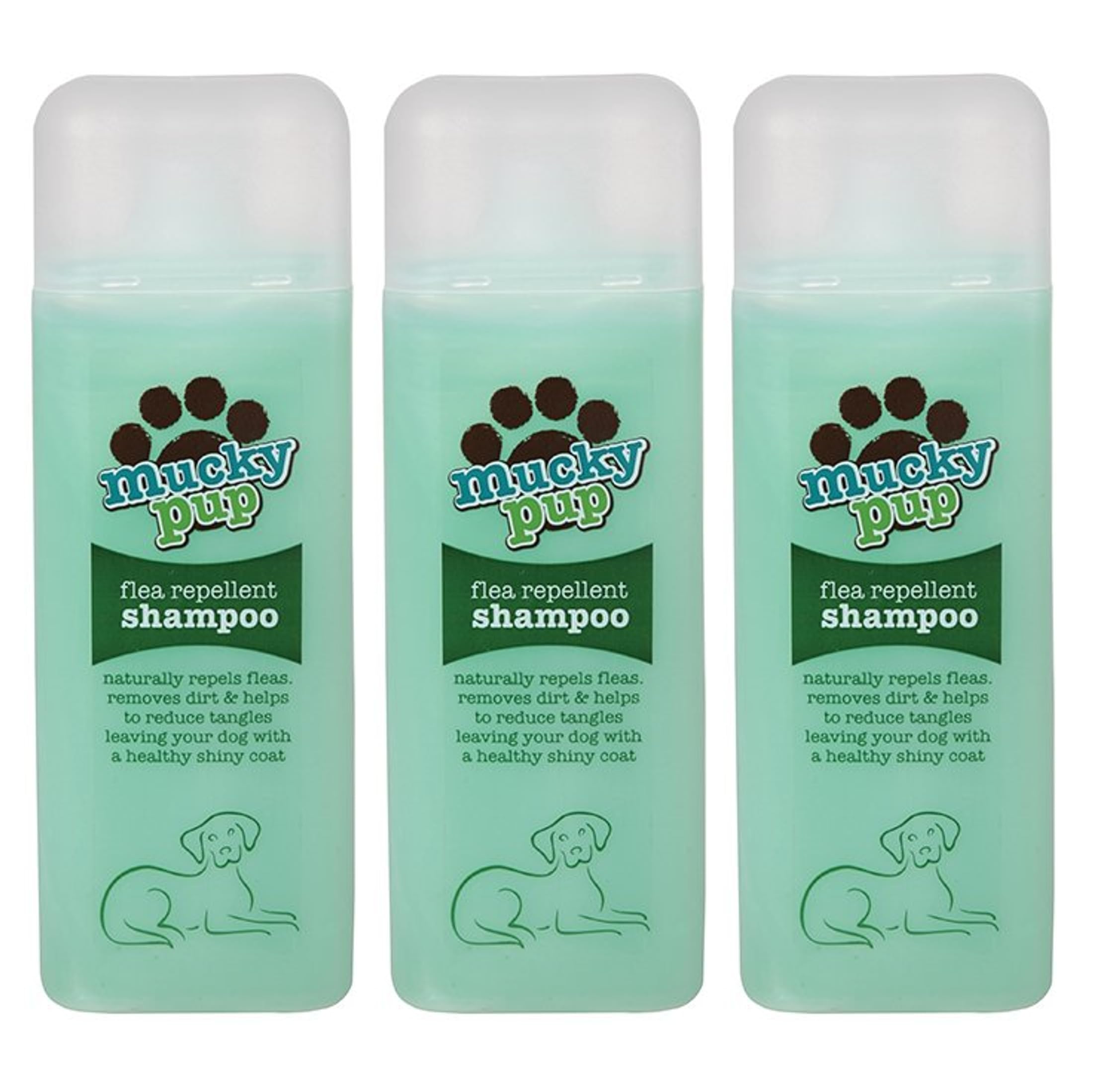 Mucky Pup Flea Repellent Dog Shampoo 3 Pack | for Dogs & Puppies from 8 Weeks | Deep Cleaning Shampoo for Smelly Dogs | Sensitive & Itchy Skin | PoundMart Exclusive Bundle