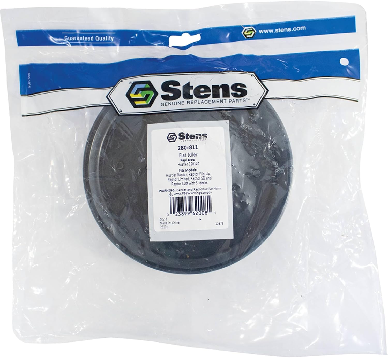 Stens 280-811 Flat Idler Compatible with/Replacement for Hustler Raptor, Raptor Flip-Up, Raptor Limited, Raptor SD and Raptor SDX with 5' Decks 126124 1 5/16" Height