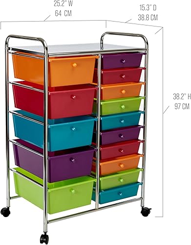 Miniatura 3 de Seville Classics Carrito de almacenamiento organizador de utilidad rodante, para oficina en casa, escuela, aula, álbum de recortes, pasatiempos,