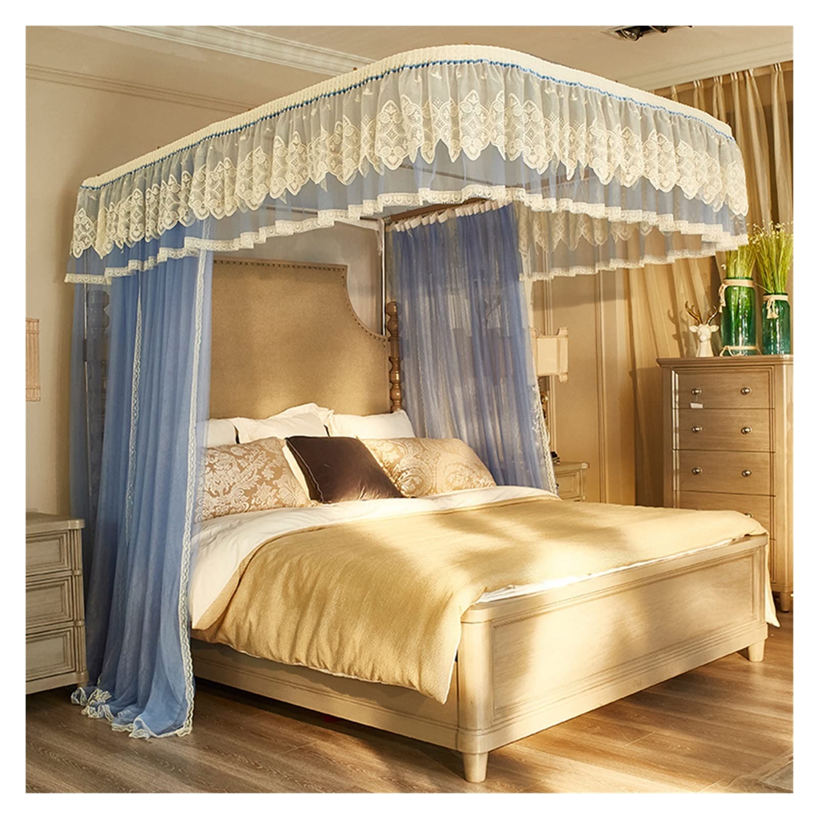 Rideaux de lit fille style princesse pour transformer sa chambre en cocon bleu