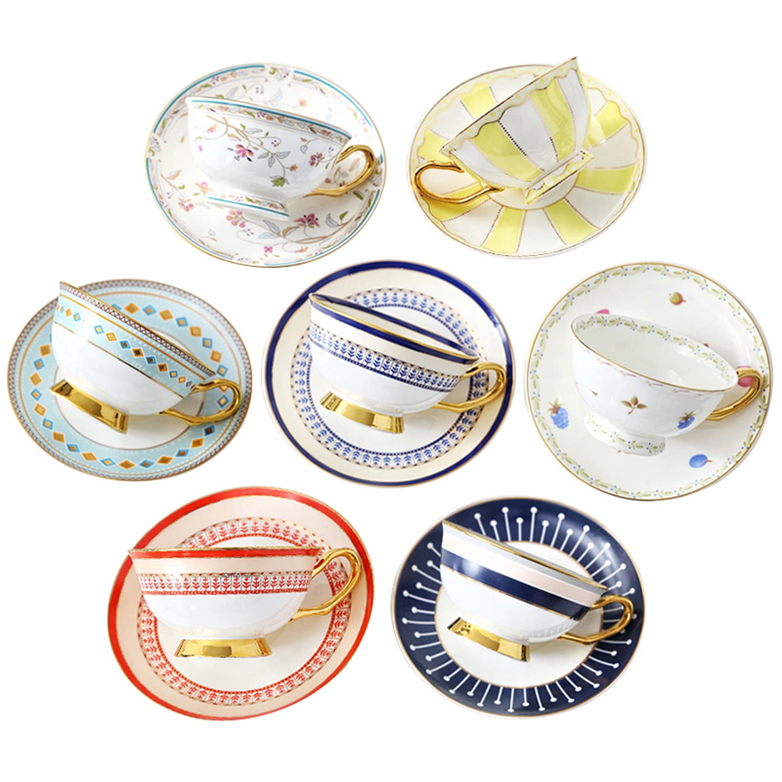 Ceramiczny kubek do kawy zestaw filiżanek do kawy z porcelany kostnej luksusowy wykwintny prosty spodek do filiżanki popołudniowa herbata pachnąca filiżanka do herbaty zestaw kubków do kawy (D)