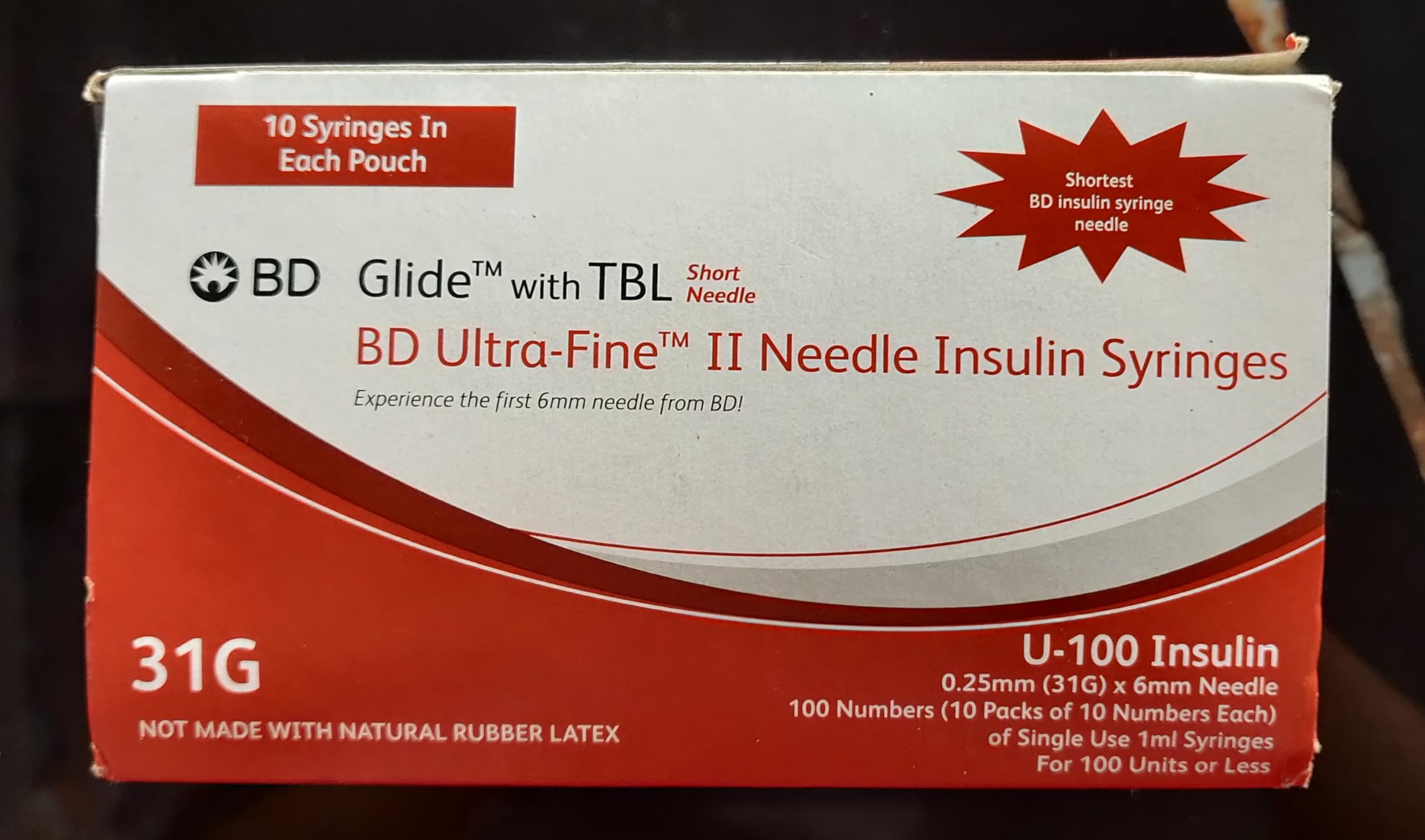 BD Ultra Fine II Needle Insulin Syringes for Diabetes U-100 [31G*6mm] ( 1 Pack = 10 syringes ) (Pack of 10) (B0D2BB6LXF) Amazon Price History, Amazon Price Tracker