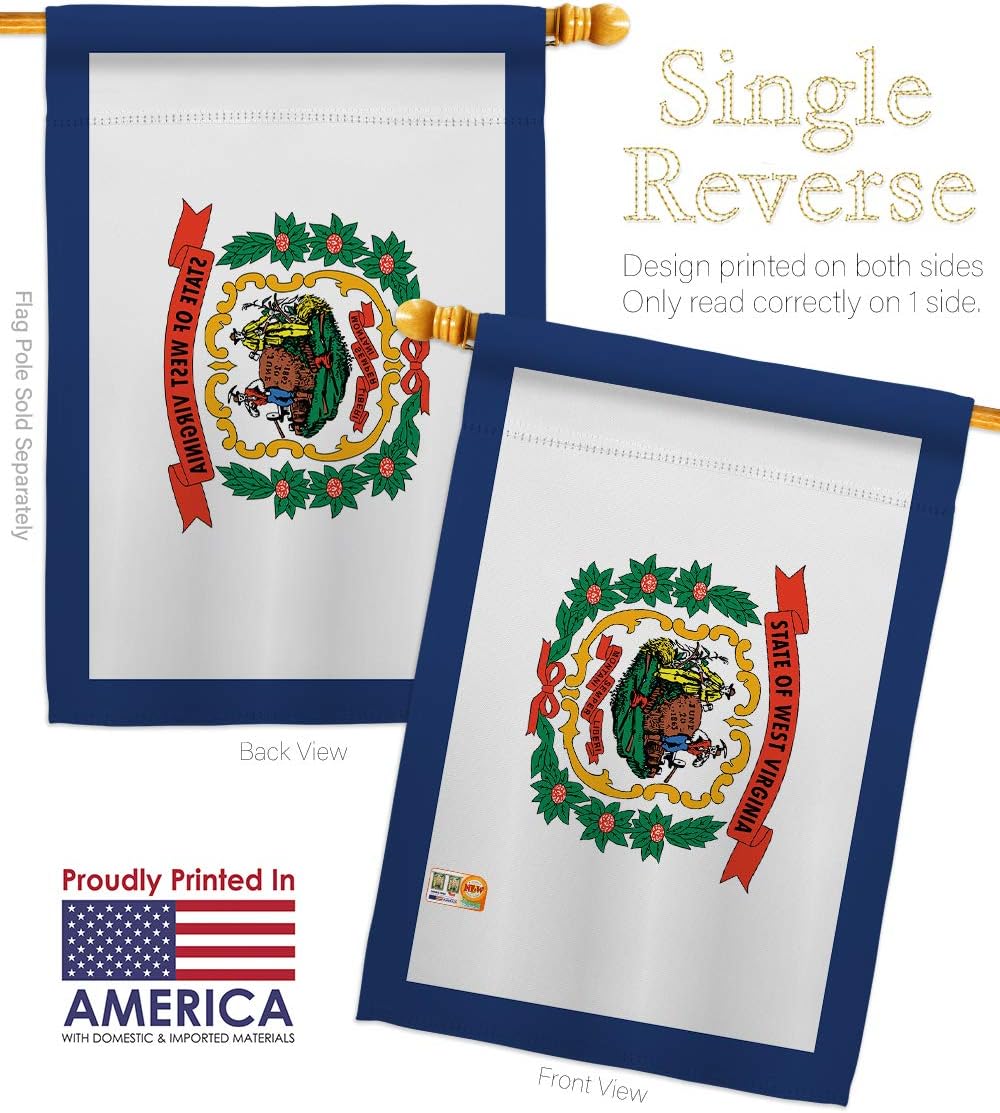 West Virginia House Flag Americana States USA American Territories Republic Country Particular Area Small Decorative Gift Yard Banner Made In 28 X 40