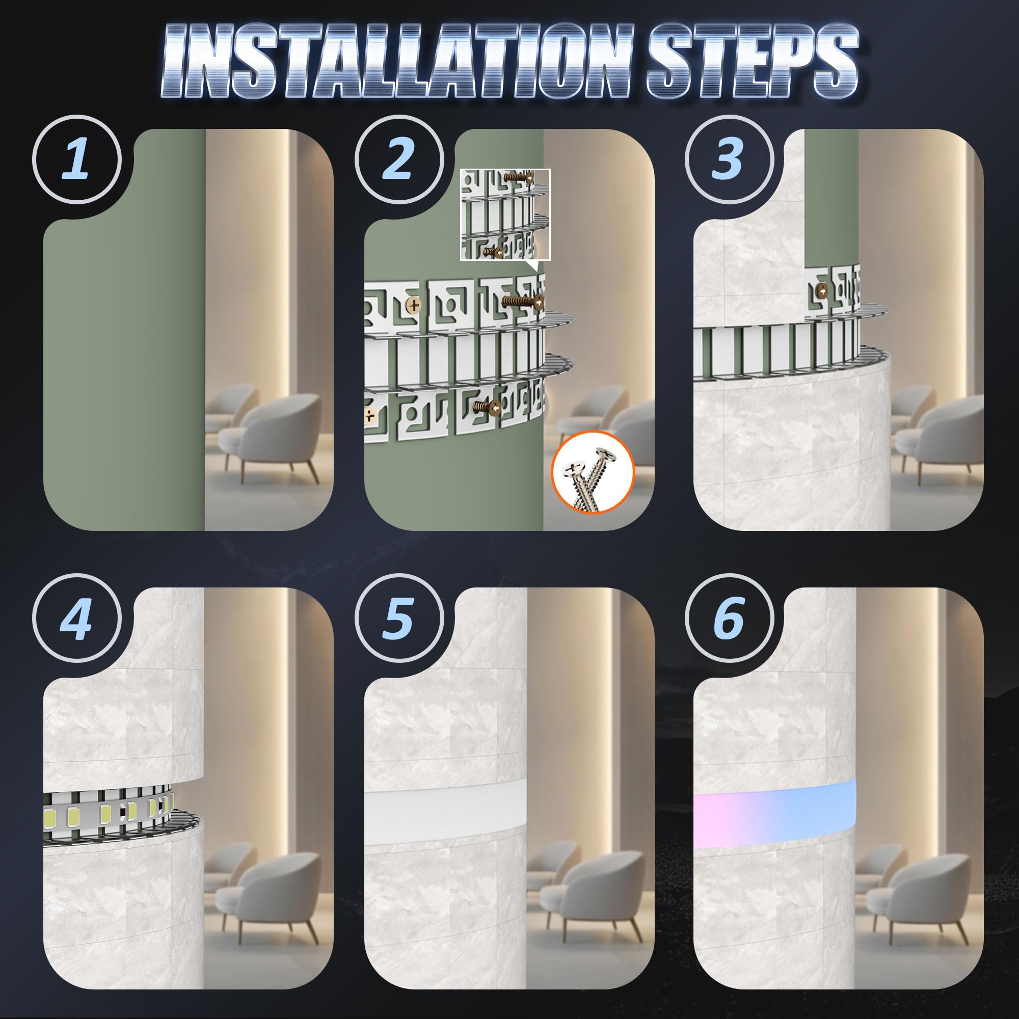 Profilo a LED flessibile, 2 m × 15 – Profilo flessibile in alluminio per cartongesso e piastrelle