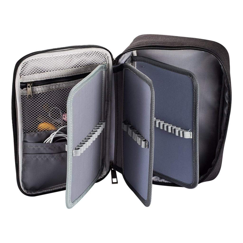 72 scomparti per matite, grande capacità, astuccio, portamatite colorato, multistrato, per scuola, ufficio, arte (blu)