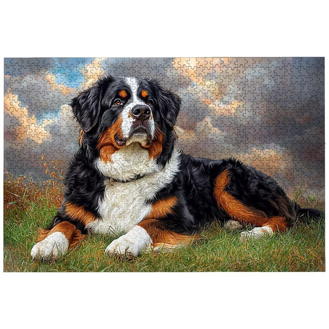 Puzzle dla psów dla dorosłych 1000, 1000 puzzli dla dorosłych, 75 x 50 cm, twarde, niemożliwe, drewniane puzzle, wymagająca gra dla całości, dla kobiet/mężczyzn, motyw: (zwierzę), -7423