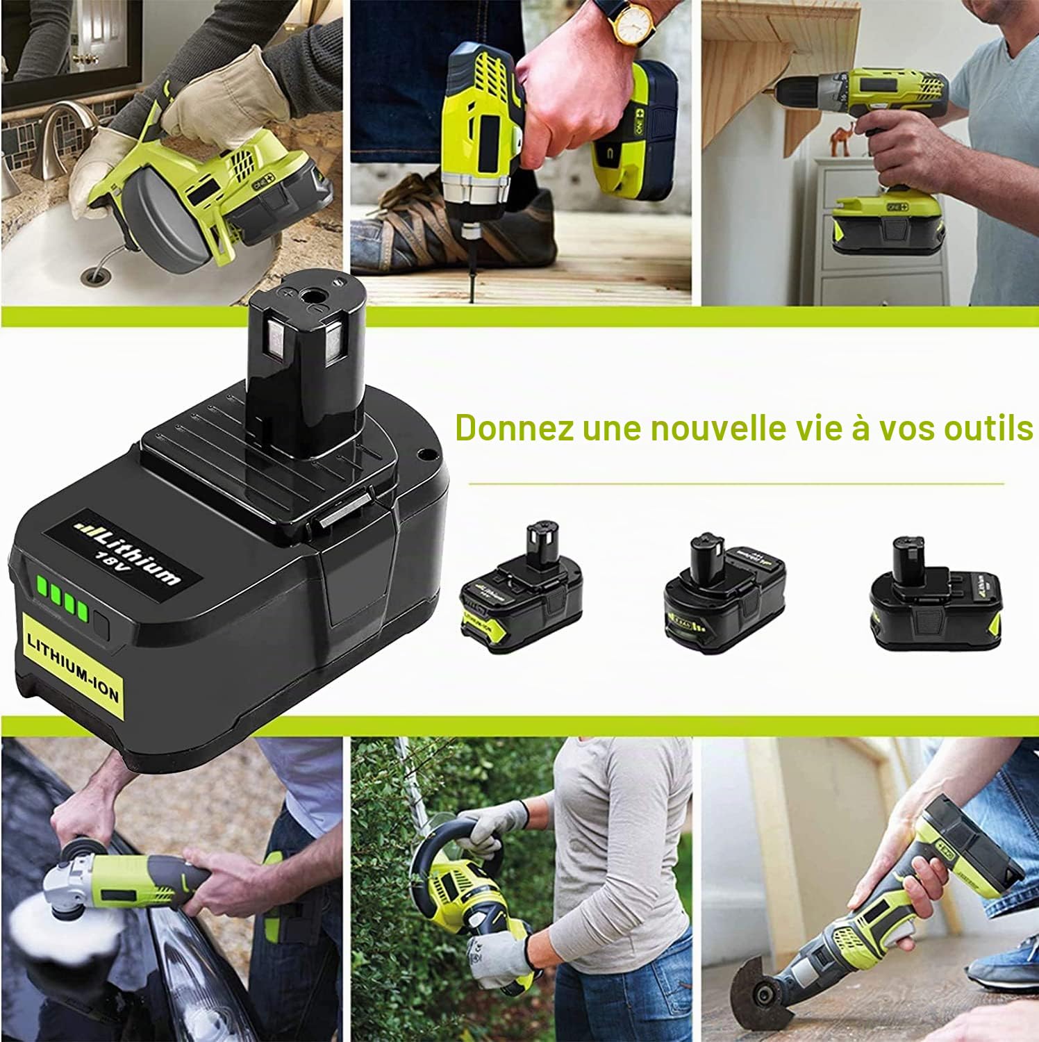 2X 18V 5,5Ah Batterie Remplacement pour Ryobi + 6A Double Chargeur Compatible with Ryobi One+ Batterie RB18L50 RB18L25 RB18L13 RB18L40 RB18L20 P108 P102 P103 P104 P105 P106 P107