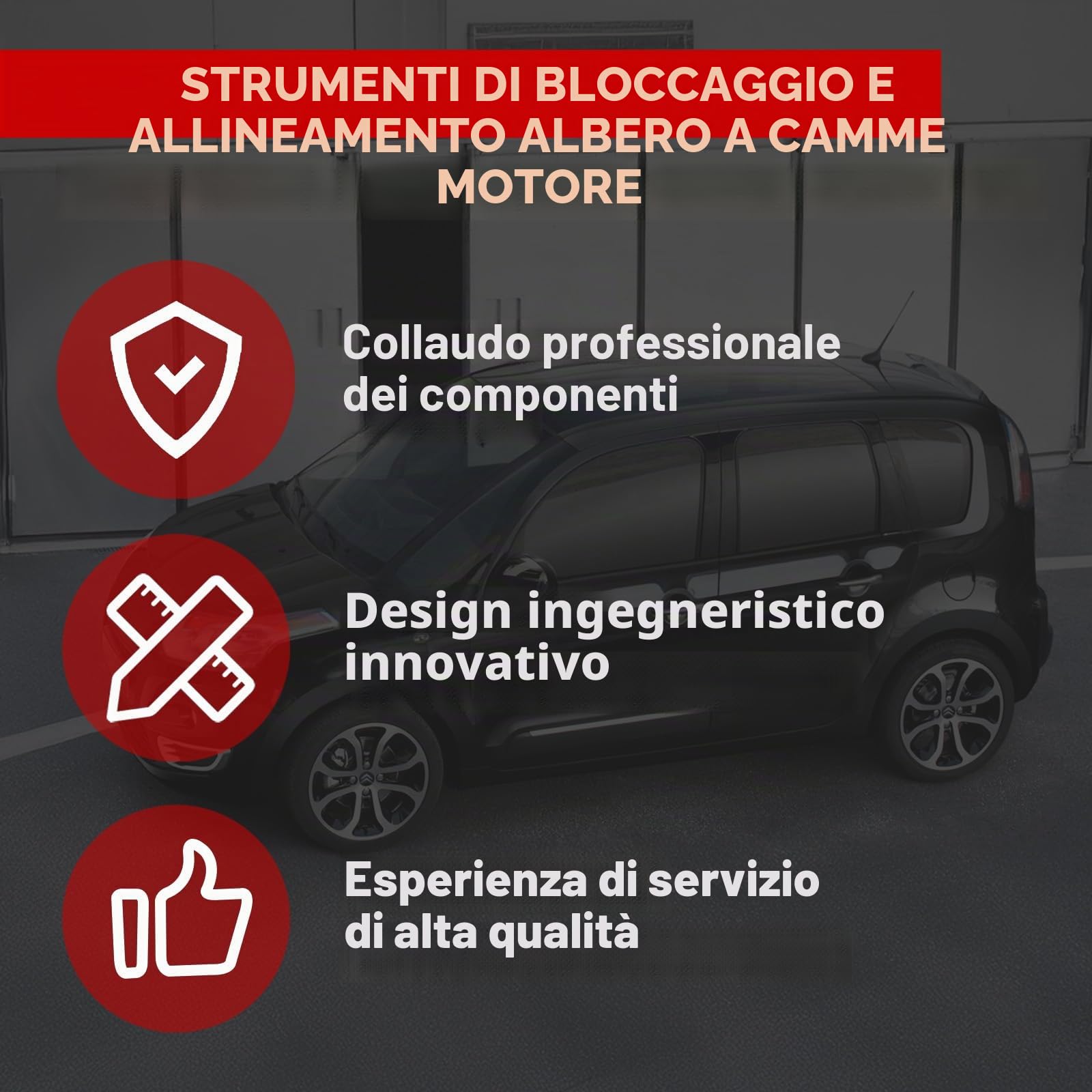 Attrezzo per cinghia di distribuzione motore Strumenti di regolazione albero a camme motore adatti per 208 308 2008 EB0 ZMZ EB2 HMZ C3 C4 1.0 1.2 Codice articolo 0109-2A 0109-2B 109-2C 109-2D 109-2B