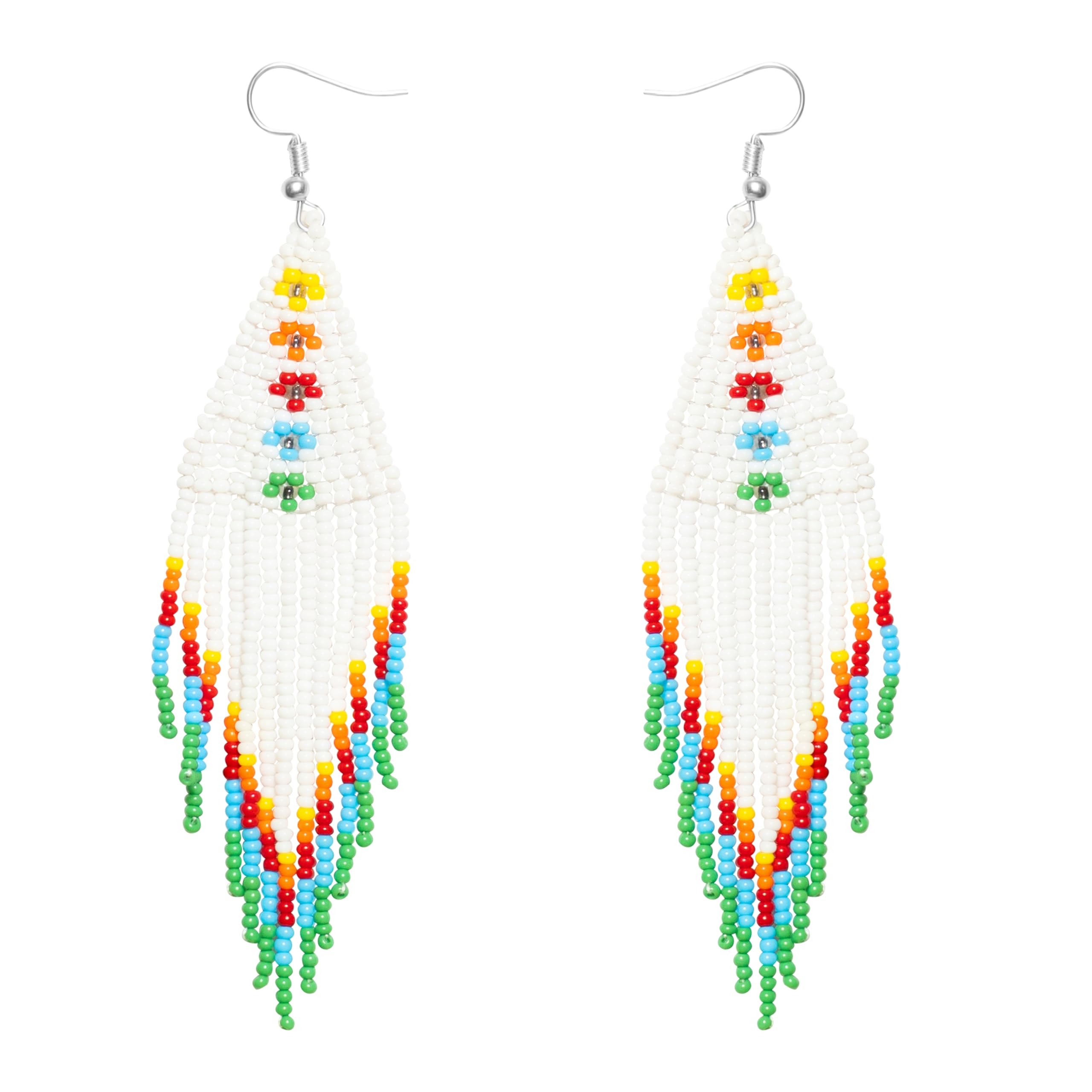 Handmade Beaded Earrings for Women | Multicolor Tribal jewellery | Native American Style Dangle Bead Earrings | Ethnic Statement Accessories