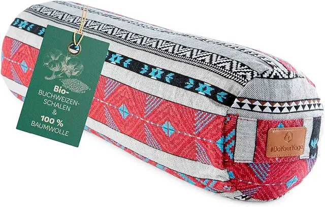 Yoga Bælte: Zylinder Yogabolster mit Bio-Füllung, 68cm, waschbar