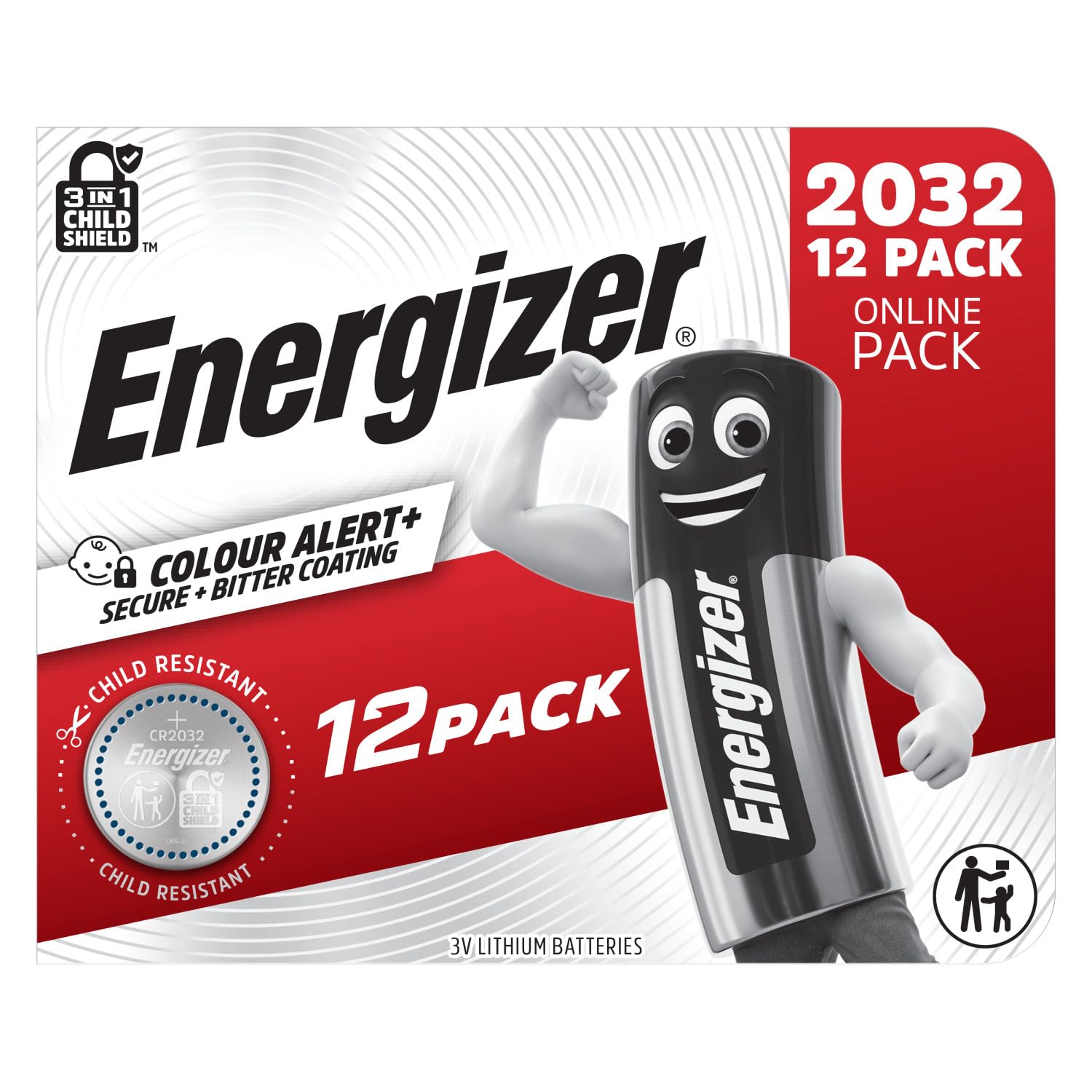 Energizer CR2032 Batteries (12 Pack) Lithium 3V Coins for Apple AirTag
