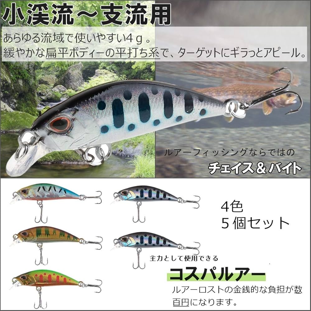 た*か様 渓流ミノー セット 渓流ミノー 渓流ルアー セット トラウト系ルアーセット TROUT ZX