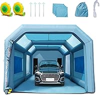 Vista 13 de VEVOR - Carpa inflable para pintar coches y camiones, gran refugio portátil con dos sopladores de alta potencia de 950W+1100W, refugio de pintura