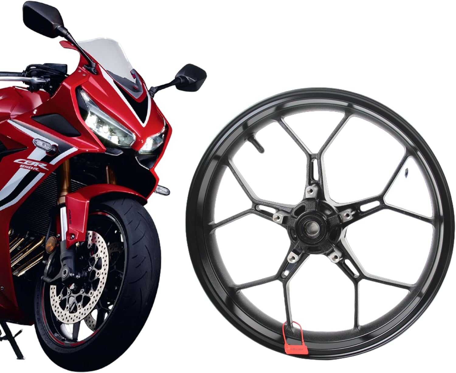 Arashi Front Wheel Rim for Honda CB650R CBR650R 2019-2025 ABS include, Motorcycle Replacement Accessories Parts Gloss Black