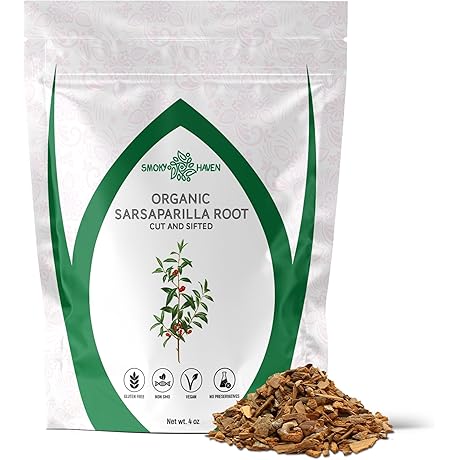 Smoky Haven Organic Mexican Sarsaparilla Root Tea - Smilax Medica (Premium)