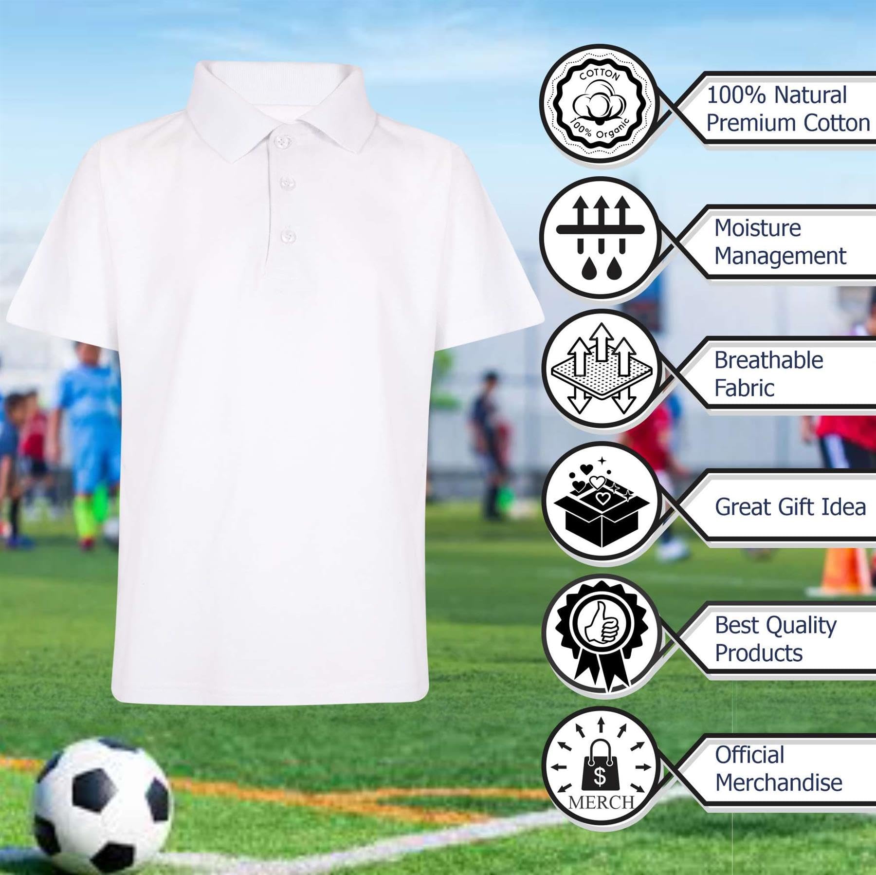 A2Z 4 Kids Niñas Niños Camisetas Polo Plain Verano Camisetas y Camisetas sin Mangas Moda Sensación Suave - PL Polo T Shirt White 10 Pack 9-10