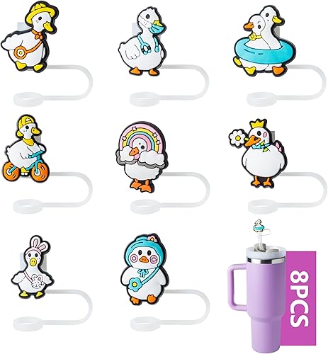 8 fundas de paja de pato Cole para copa Stanley, tapa de paja de 0.4 pulgadas0.394 in de diámetro, compatible con vasos Stanley 20, 30 y 40 0z,