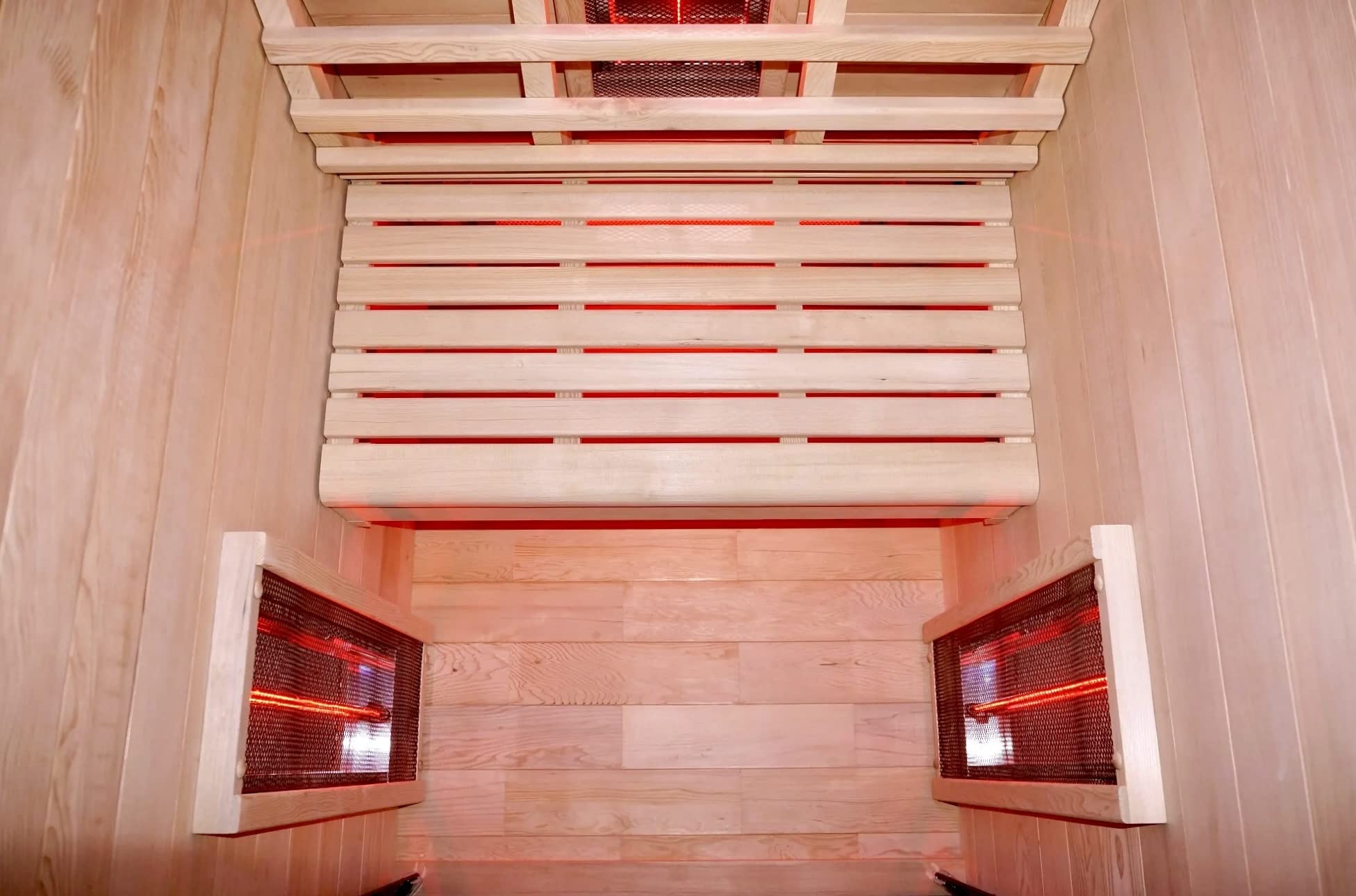 SANOTECHNIK Cabina de infrarrojos RUBY 1 – 1 persona sauna de infrarrojos 90 × 100 × 195 cm | 4 focos de espectro completo (1550 W), luz LED, Bluetooth, MP3, cristal de seguridad ESG de 6 mm, pantalla