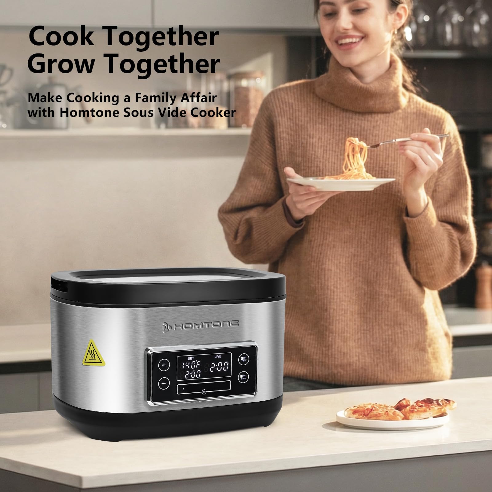Sous Vide Cooker, 8 Quart All-in-One Design with Precise Temperature Control, 3D Water Circulation, Easy Setup 1000W for Steak Chicken Meal Prep