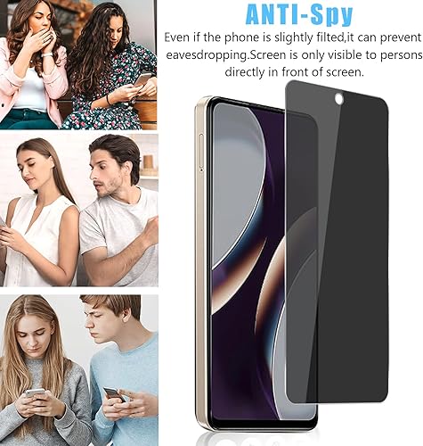 Miniatura 5 de Paquete de 2 protectores de pantalla de vidrio templado para BLU G93, película de vidrio templado Ultra HD, antiespía, dureza 9H, arañazos, sin