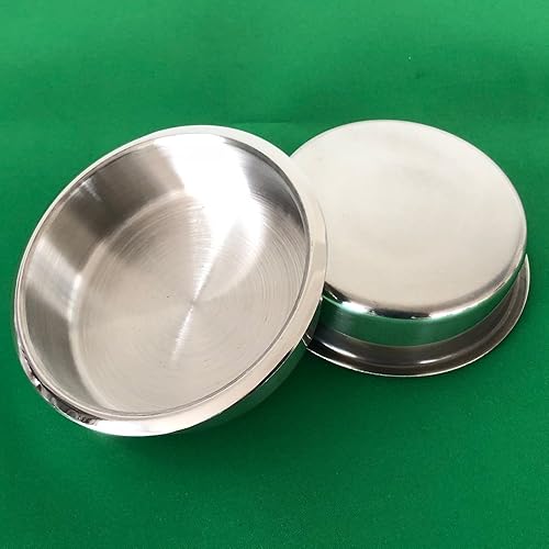 Miniatura 5 de Juego de 10 soportes para vasos de mesa de póquer, de acero inoxidable, poco profundos, para mesa de juegos de casino, sofá, banco y escritorio,