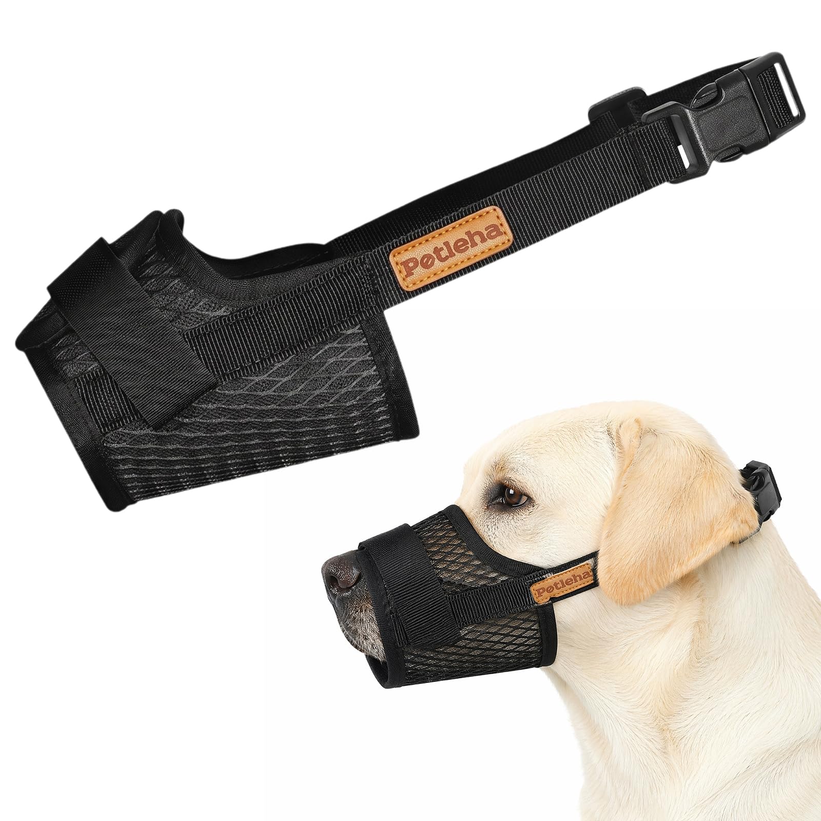 Rovelin Dog Muzzle, Adjustable Breathable Soft Dog Muzzle