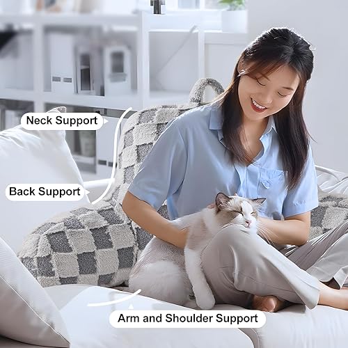 Miniatura 2 de Meeting Story Almohada de lectura estándar para sentarse en la cama, almohada de espuma viscoelástica triturada para silla, almohadas de lectura y