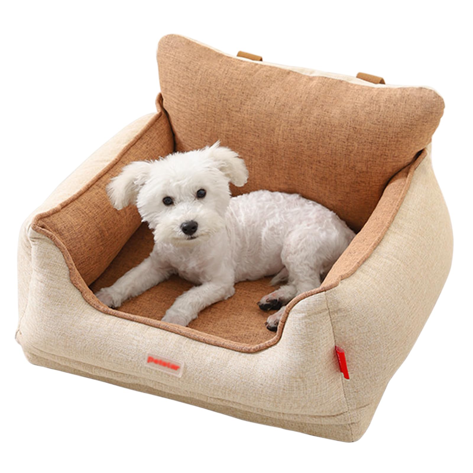 Asiento De Coche para Perros, Cama para Perros, Cajas De Transporte, Canastas para Gatos, Asiento Perro Coche Pequeño Mediano con Cinturón De Seguridad Antideslizante