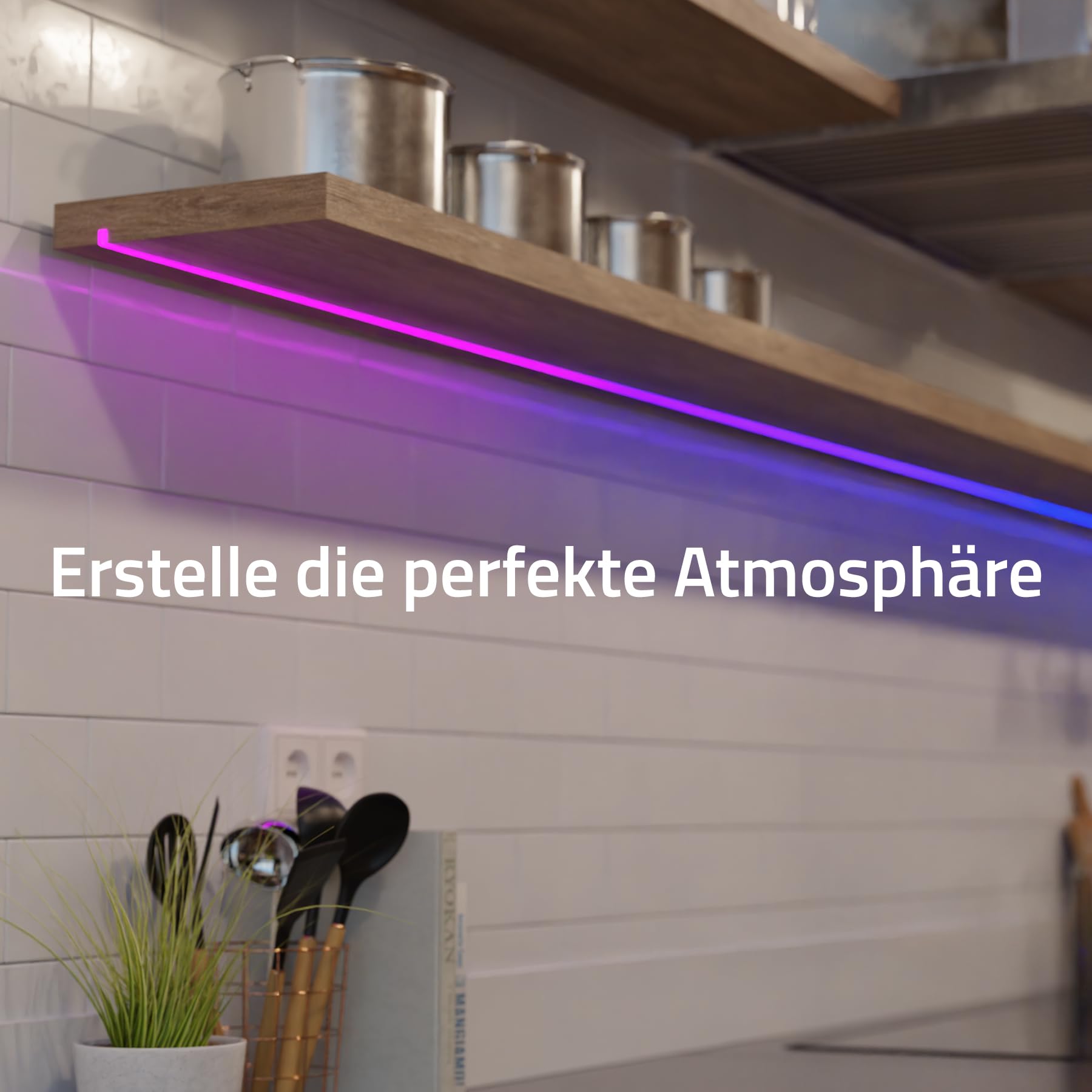 Hombli LED-Lichtstreifen RGBIC, dimmbar, innen & außen, Netzteil, 24 V, 5 m | App-Steuerung, Lichtsteuerung, Für drinnen und draußen, Intensive RGB-Beleuchtung, niederländische Marke für dein Smart Home
