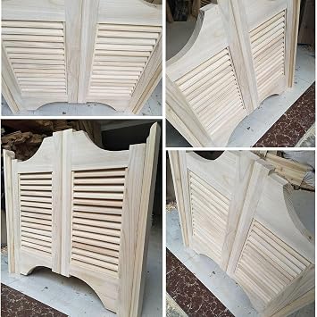 Cafe Swinging Doors Indoor, Premade Solid Wood Swing Door, Saloon Cafe Doors, Western Swinging Door for Indoor Bar Doorways Entrance, Fence Cowboy Doors(W80cm/31.5in)