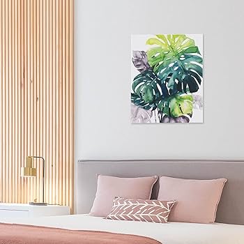 【木製パネル原画】モンステラ【透明水彩】 Amazon.co.jp: リーフパネル モンステラ デリシオサ 絵画