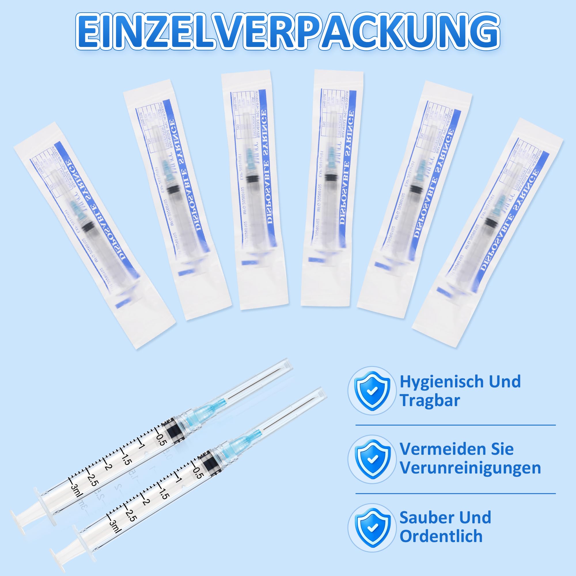 100 Stück 3ml Luer Lock Plastiktube Transferwerkzeuge für Flüssigkeiten