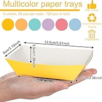 Vista 2 de Lallisa 120 bandejas de papel de 1 libra de papel para perros calientes, bandejas desechables para nachos para servir comida barcos, cartón