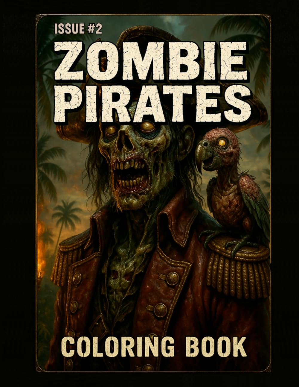 Zombie Pirates Issue #2: Dark Seas Horror Coloring Book — Undead Pirates For Teens & Adults