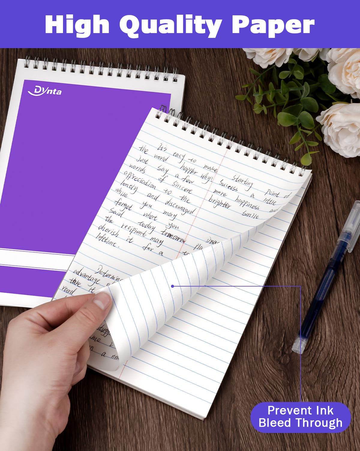 Dynta Steno Pads - Blocchi a spirale da 18 x 9, 60 fogli, 6 colori assortiti, carta da scrittura con regole Gregg, quaderni Steno per studenti, insegnanti, uomini, donne, professionisti