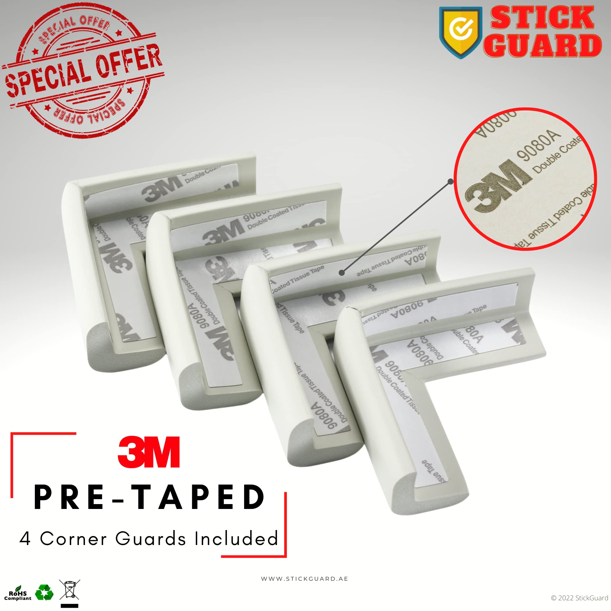 StickGuard Baby Safety Corner Guard, Table Edge Corner Protector Strip