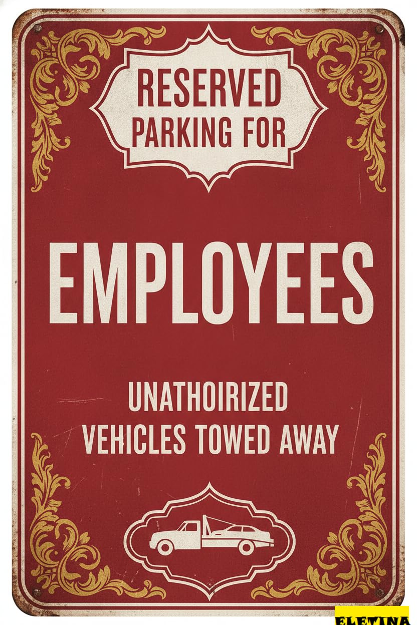 Personalized Sign for Man Cave Caution Safety Metal Wall Decor Reserved Parking Employees Metal Tin Warning Metal Wall Decor Fence Yard Floor Garden Road Street 8x12in Private Property Decorative