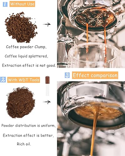 Miniatura 4 de WDT Herramientas de distribución juego de agitador de café espresso con 6 agujas de acero inoxidable de 0016in juego de agitadores de mano