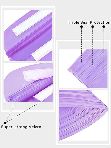 Miniatura 5 de HEETA Paquete de 2 bolsas impermeables con correa para la cintura, bolsa seca táctil con cinturón ajustable para teléfono, objetos de valor para