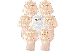 7 Pcs Bridal Robes for Bridal Party Women: Luxe Satin Robes for the Wedding Day