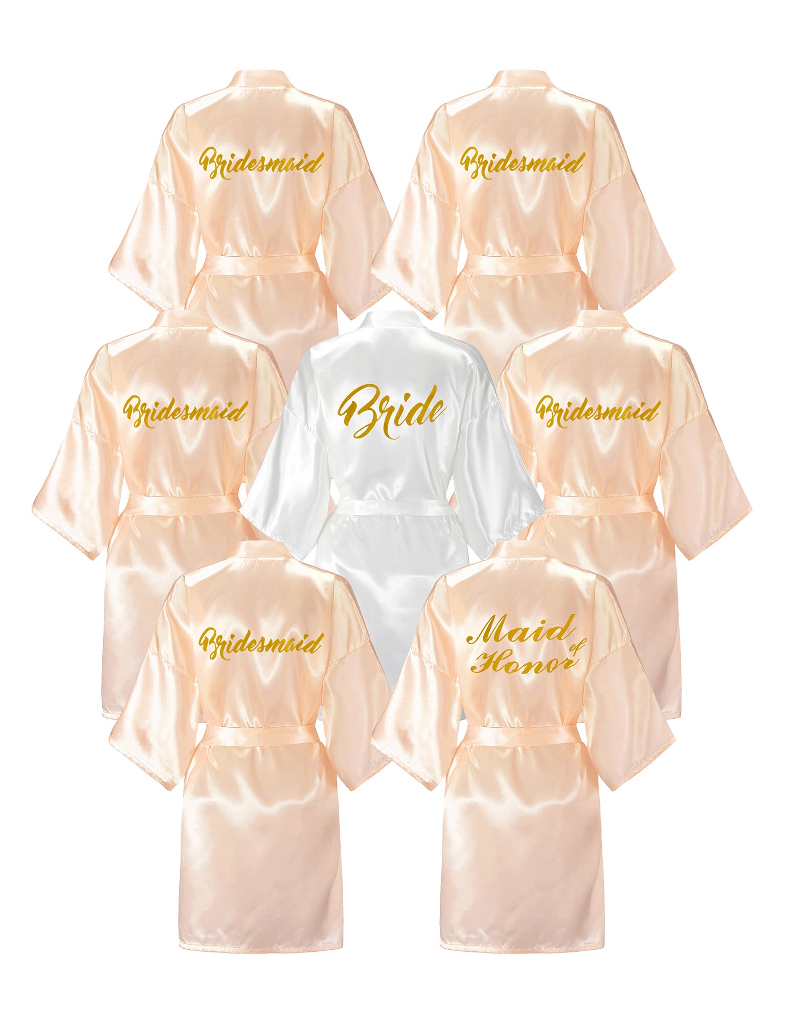 EPLAZA 7 Pcs Bride Bridesmaid Robes