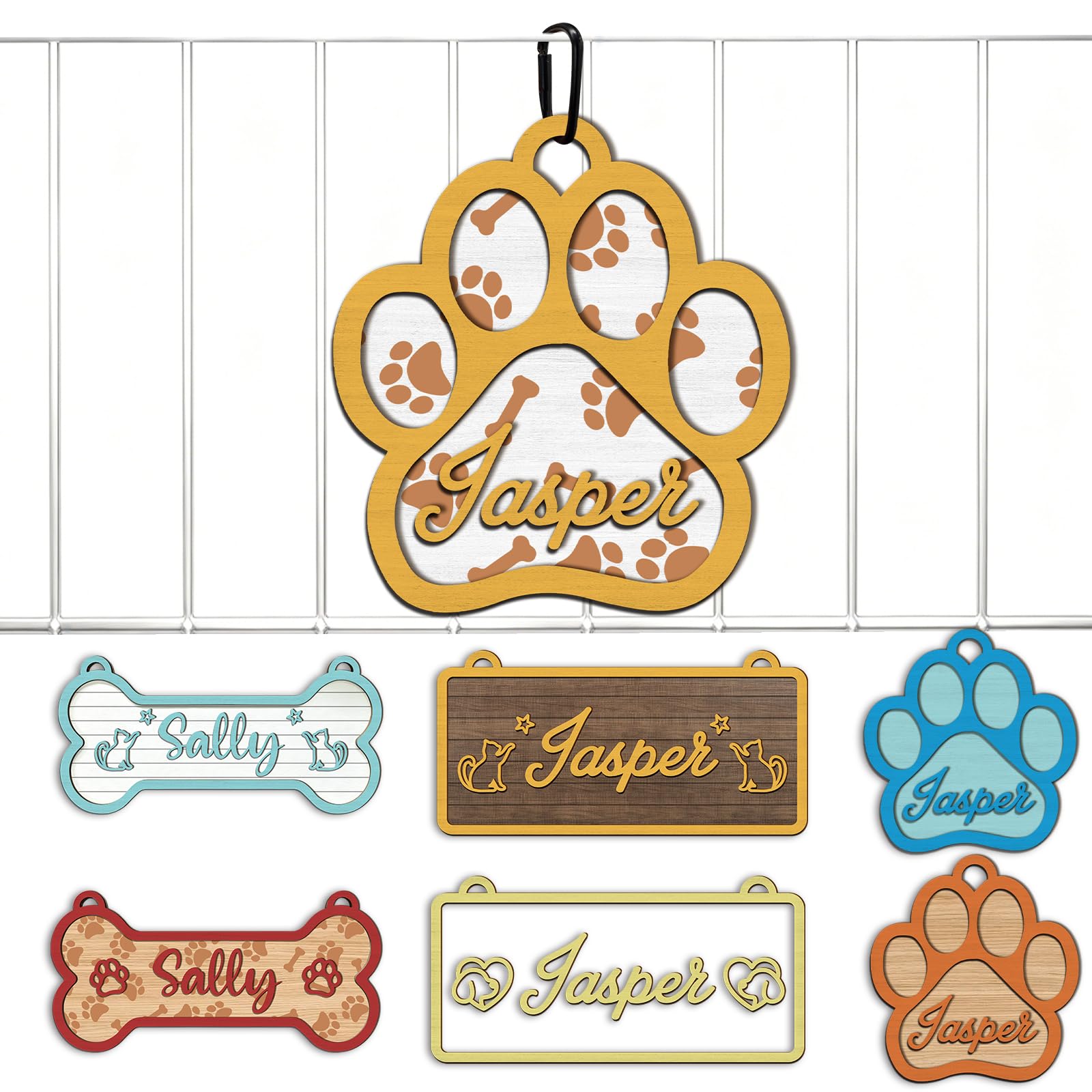 Personalized Dog Crate Name Plate, Custom Wooden Name Sign with Raised Lettering, Durable Waterproof Design for Kennel Accessories, Indoor Or Outdoor Use, Gift for Dog Lovers