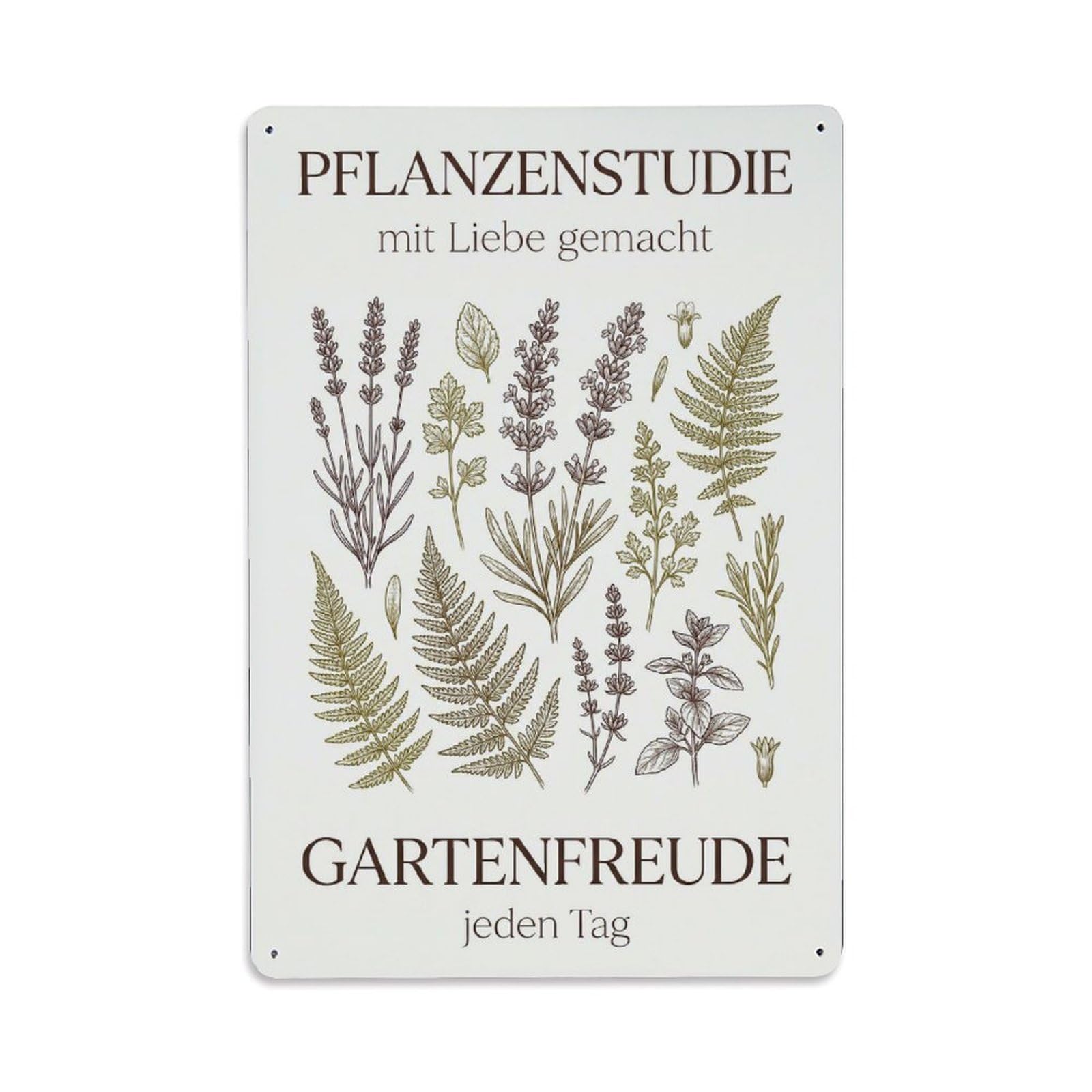 Botanical Plant Study Refined Heritage Metal Tin Sign Plaque Wall Decor for Cafe, Club Bar, Office, Garden Metal Poster 8x12Inch