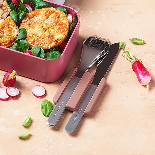 Miniatura 4 de MONBENTO - Juego de cubiertos MB Slim Box Natural para lonchera - 3 piezas tenedor cuchillo cuchara - Juego de cubiertos embalaje de almuerzo de