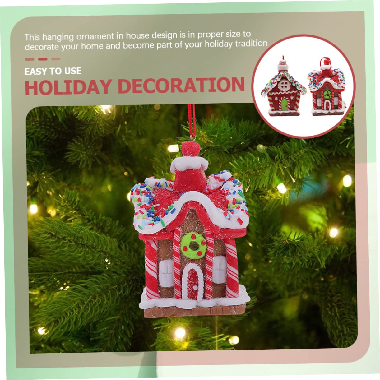 PRETYZOOM 8 Uds Casa De Pan De Jengibre Navideña Decoración Navideña Adornos para El Hogar Decoración Interior para Árbol De Navidad Decoraciones para La Casa De Pan De Jengibre
