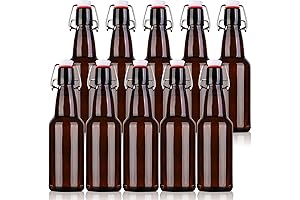 10 Pack Flip-Top Amber Bottles for Home Brew