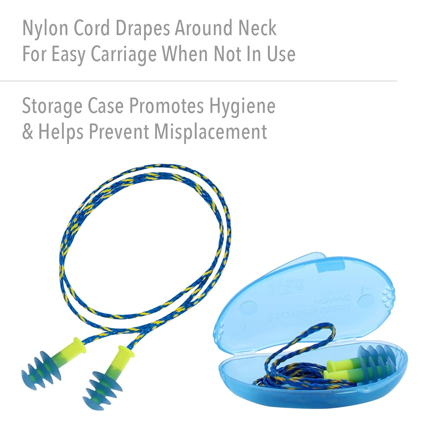Howard Leight by Honeywell Fusion Corded Reusable Earplugs, 100-Pairs (FUS30-HP) , Blue